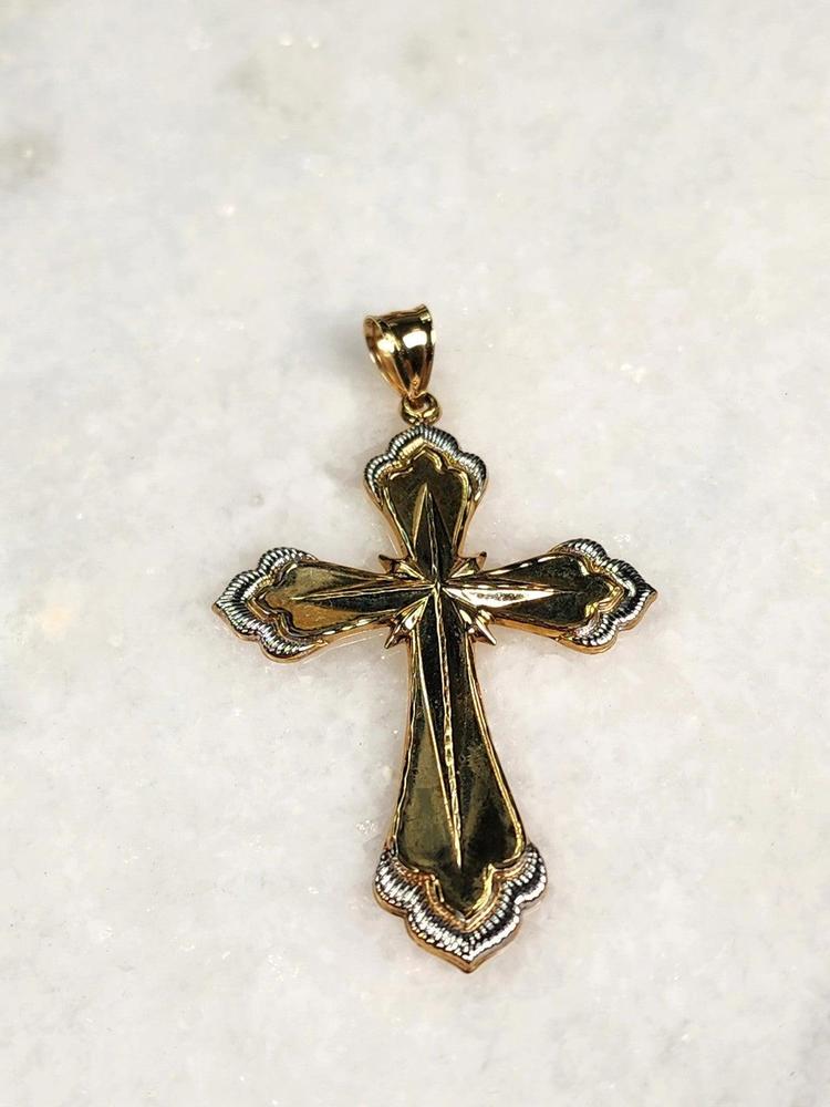 10k Gold Michael Anthony Large Prayer Cross Pendant